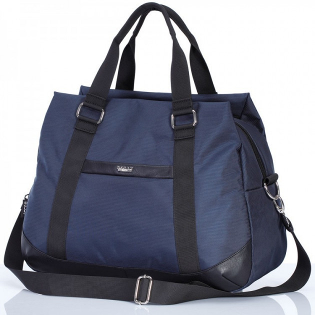 Сумка синя чоловіча тканинна дорожня багажна на плече велика Dolly 796 три відділи на змійці 50х37х27 см