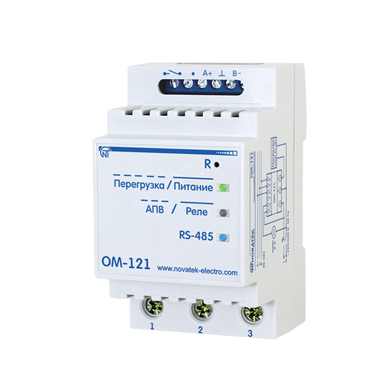 Реле обмеження потужності однофазне ОМ-121 з Modbus Новатек Електро
