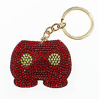 Брелок м'який золотистого кольору покемон із червоними та салатовими стразами розмір 4,5х5,5 см