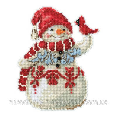 Набор для вышивания "Snowman With Cardinal by Jim Shore" Mill Hill JS201914