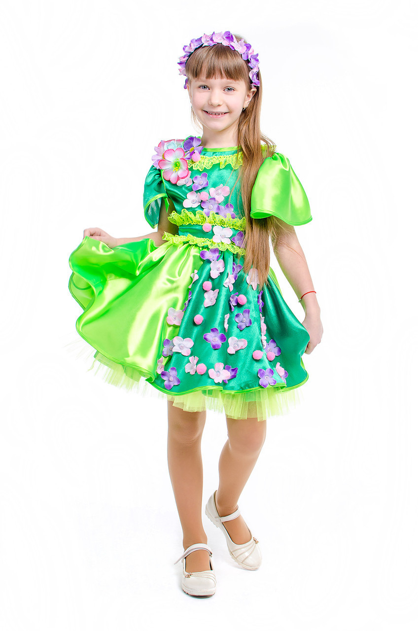 Дитячий костюм для дівчинки Весна «Колір вишні» 115-125 см, зелений