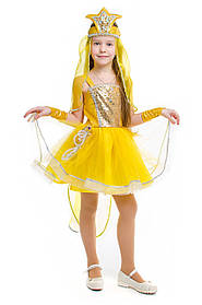 Дитячий карнавальний костюм для дівчинки «Рибка золота» 116-122,122-128 см, жовтий