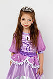 Дитячий карнавальний костюм для дівчинки Принцеса «Софія» 130-140 см, фіолетовий, фото 2