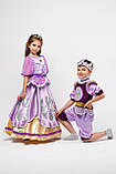 Дитячий карнавальний костюм для дівчинки Принцеса «Софія» 130-140 см, фіолетовий, фото 3