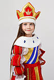 Дитячий карнавальний костюм для дівчинки Королева «Елізабет» 116-128 см, 128-140 см, червоно-жовтий, фото 5