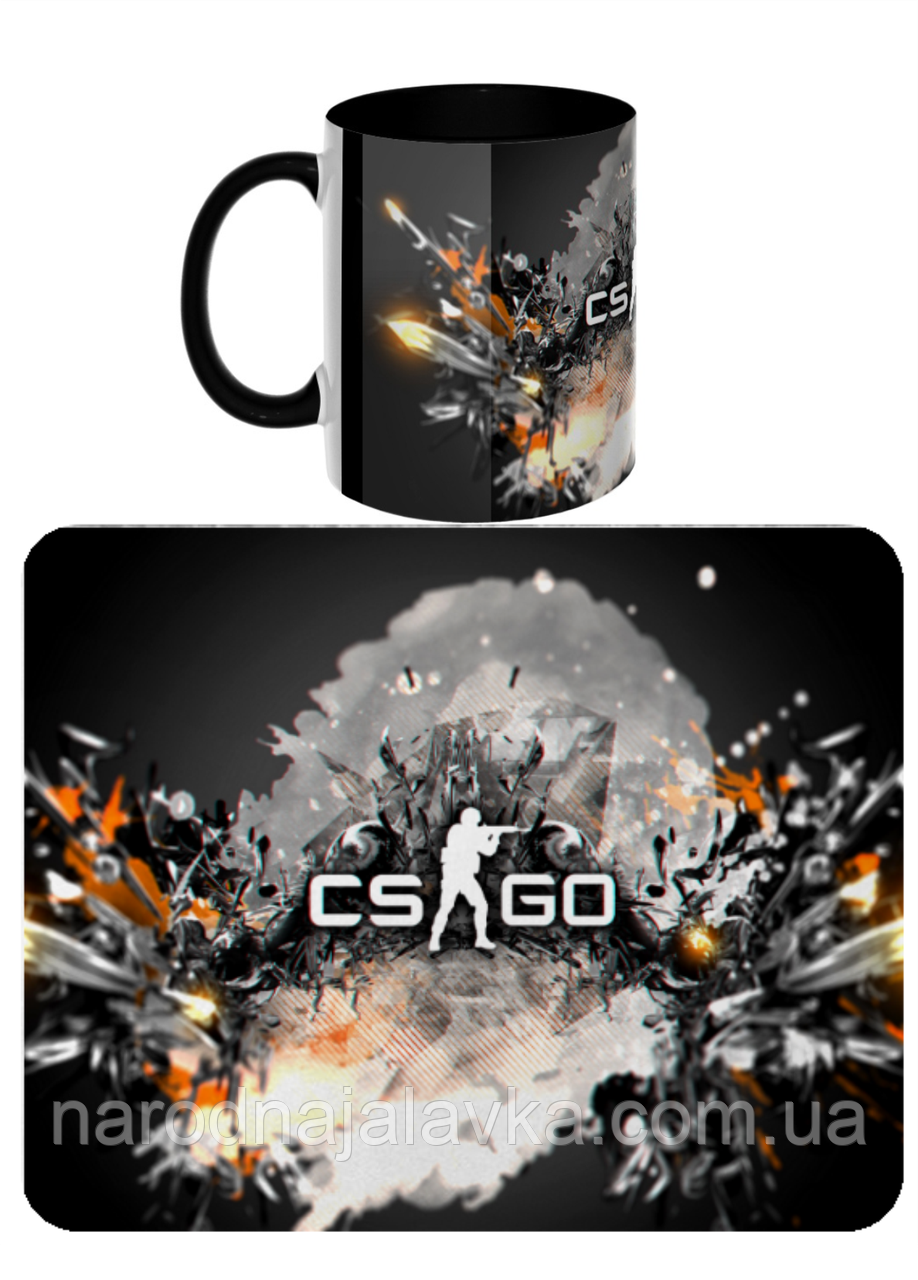 Набір Counter-Strike. Товари Контер страйк. CS Go. Килимок під мишку Тканинний і чашка