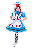 Дитячий карнавальні костюми для дівчинки «Аліса в країні чудес» 130-140 см, блакитний, фото 2