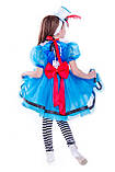 Дитячий карнавальні костюми для дівчинки «Аліса в країні чудес» 130-140 см, блакитний, фото 4