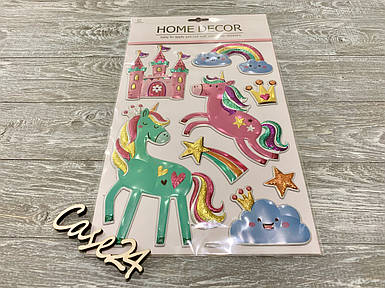 Набір декоративних наклейок Home Decor Royal Unicorn (210 на 300 мм)