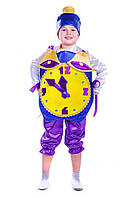 Дитячий карнавальний костюм для хлопчика «Годинник святковий» 115-125 см, фіолетовий