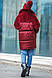 Комбінована жіноча зимова куртка із штучним хутром, фото 5
