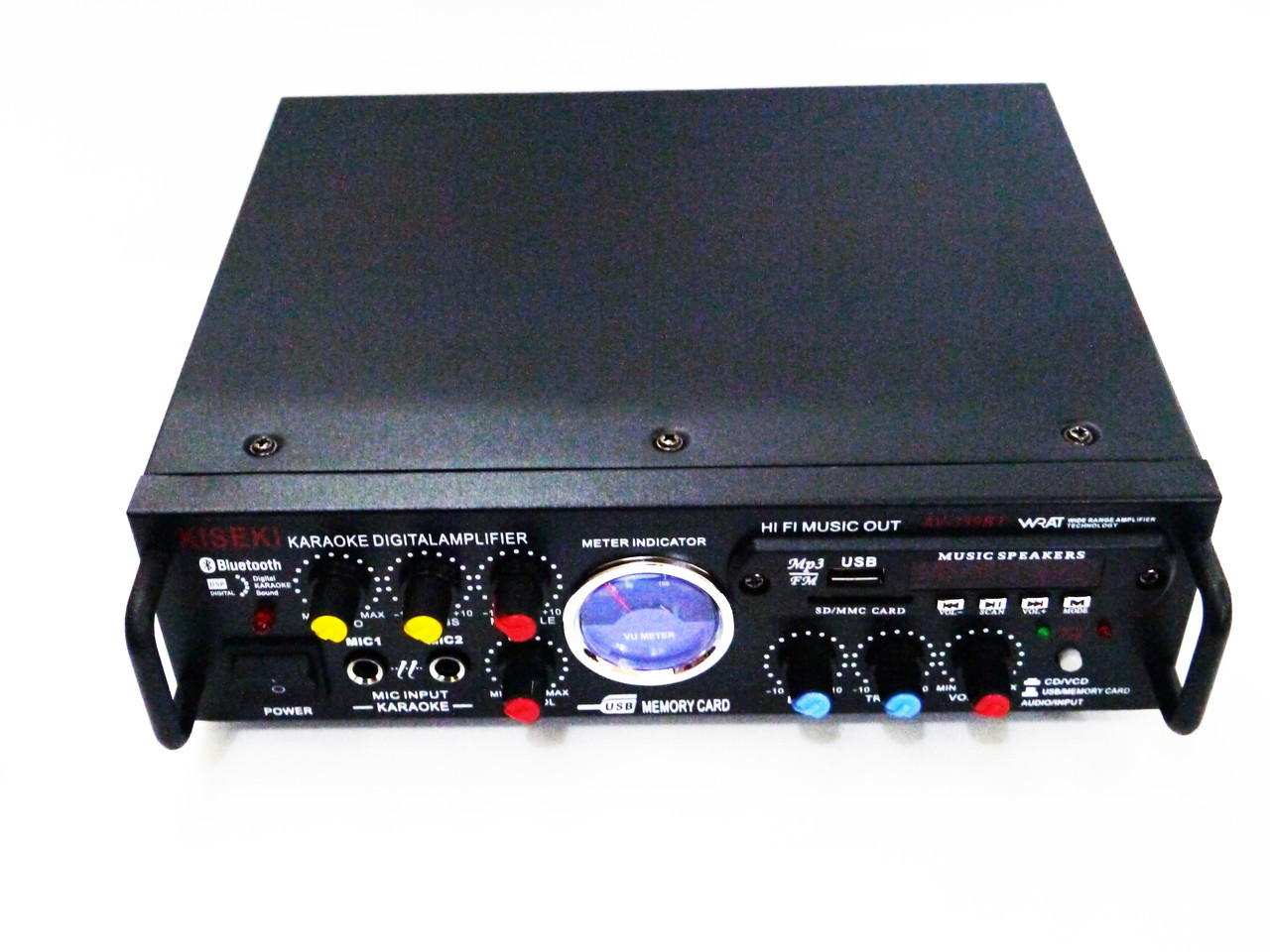 Підсилювач звуку Kiseki AV-339B USB FM MP3 караоке Bluetooth Black (4_00046)