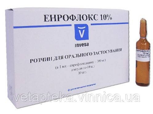 Энрофлокс 10% 10мл №10 Invesa - фото 1 - id-p65864924