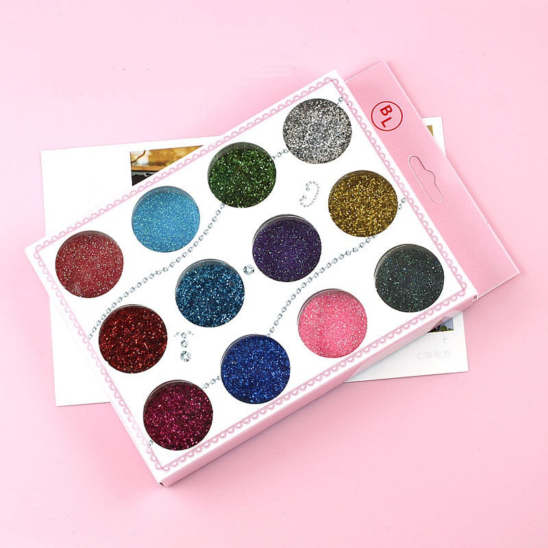 Набір декоративних блискіток в баночках, 12 штук №1, фото 1