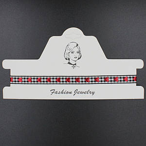 Чокер на шию широкий у клітинку чорного кольору з червоними сердечками довжина 30 см