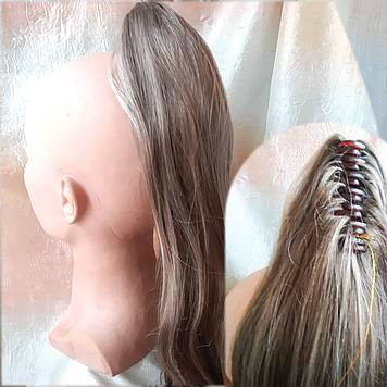 Хвіст шиньон прямий на крабі світло-русявий мікс 1897-12ТТ26