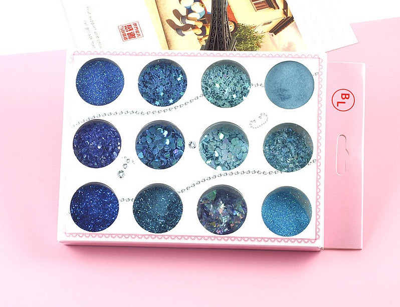 Набір декоративних блискіток в баночках, 12 штук №3, фото 1