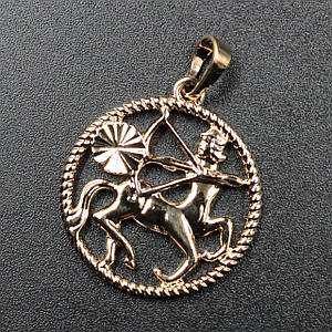 Кулон жіночий знак зодіаку стрілець золото фірми Xuping Jewelry медичне золото діаметр 20 мм.