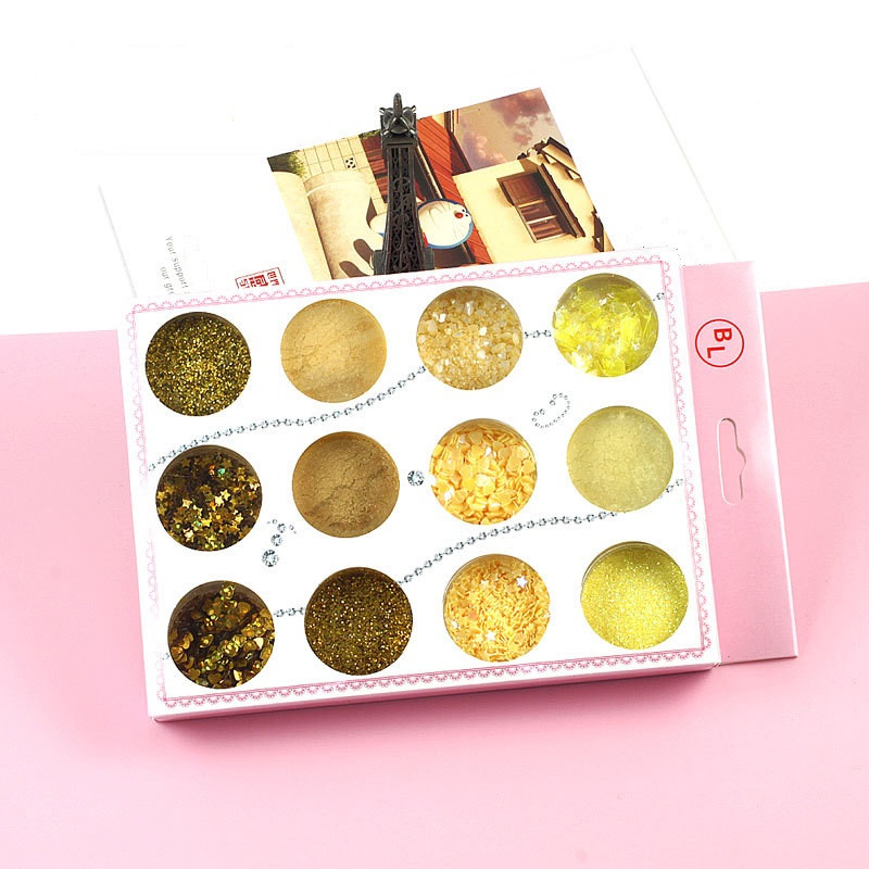 Набір декоративних блискіток в баночках, 12 штук №4, фото 1