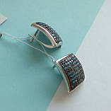 Сережки срібні "Фешн" родовані блакитні, фото 3