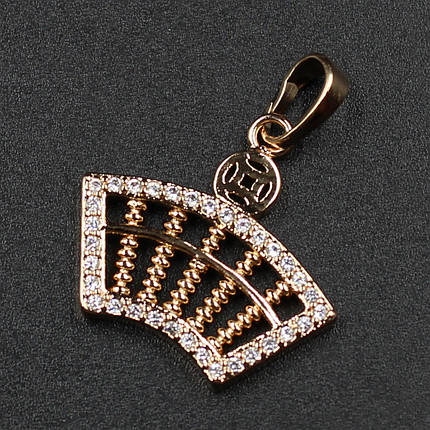 Кулон жіночий Xuping Jewelry золотистого кольору гармошка з камінчиками розмір виробу 20 х 20 мм, фото 1
