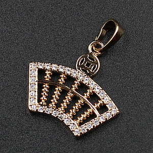Кулон жіночий Xuping Jewelry золотистого кольору гармошка з камінчиками розмір виробу 20 х 20 мм