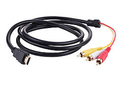 Кабель перехідник з HDMI на 3 RCA 3 RCA