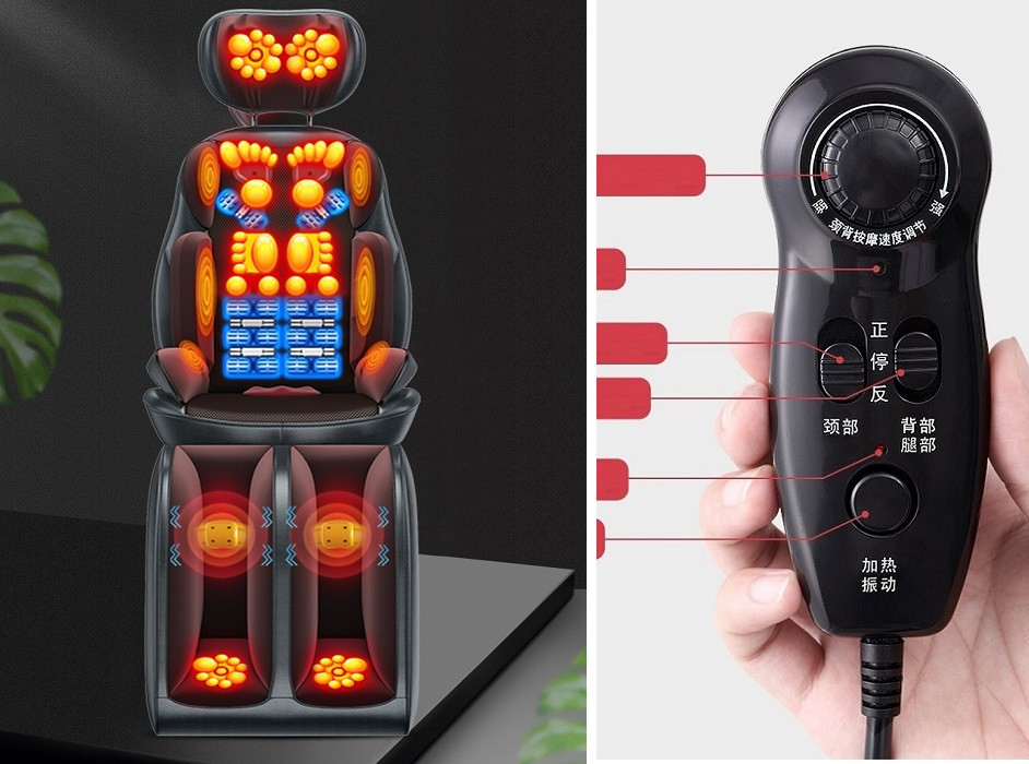 Масажна накидка, масажер з підігрівом, масажер шиацу для всього тіла, краще ніж масажне крісло - фото 1 - id-p1949166009