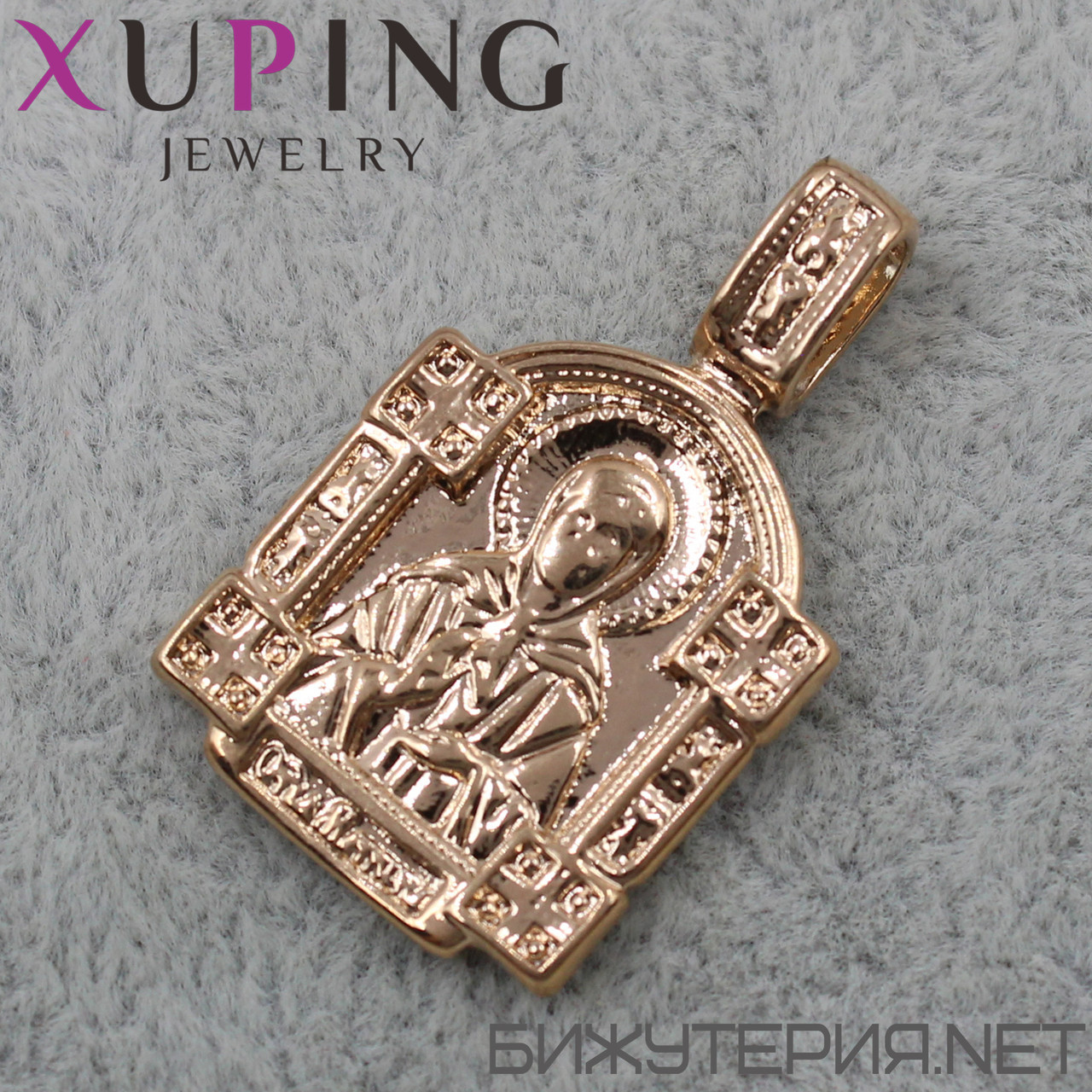 Іконка образ Діви Марії золото фірми Xuping Jewelry медичний золото розмір 30 х 18 мм