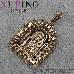 Іконка образ Матір Божа з Ісусом золото фірми Xuping Jewelry медичне золото розмір 30 х 25 мм
