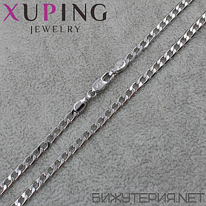 Цепочка Xuping Jewerly длина 60 см ширина 3 мм медицинское золото родий панцирное плетение застёжка карабин
