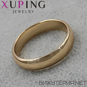 Кільце широке золотистого кольору обручне Xuping Jewelry медичне золото ширина 5 мм