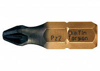 Насадка отверточная титановое покрытие алмазное напыление "POZIDRIV" PZ1/PZ2x 25 мм USH, уп.10 шт.