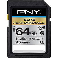 Карта памяти PNY Technologies 64GB Elite Performance UHS-1 (U3, Class 10)