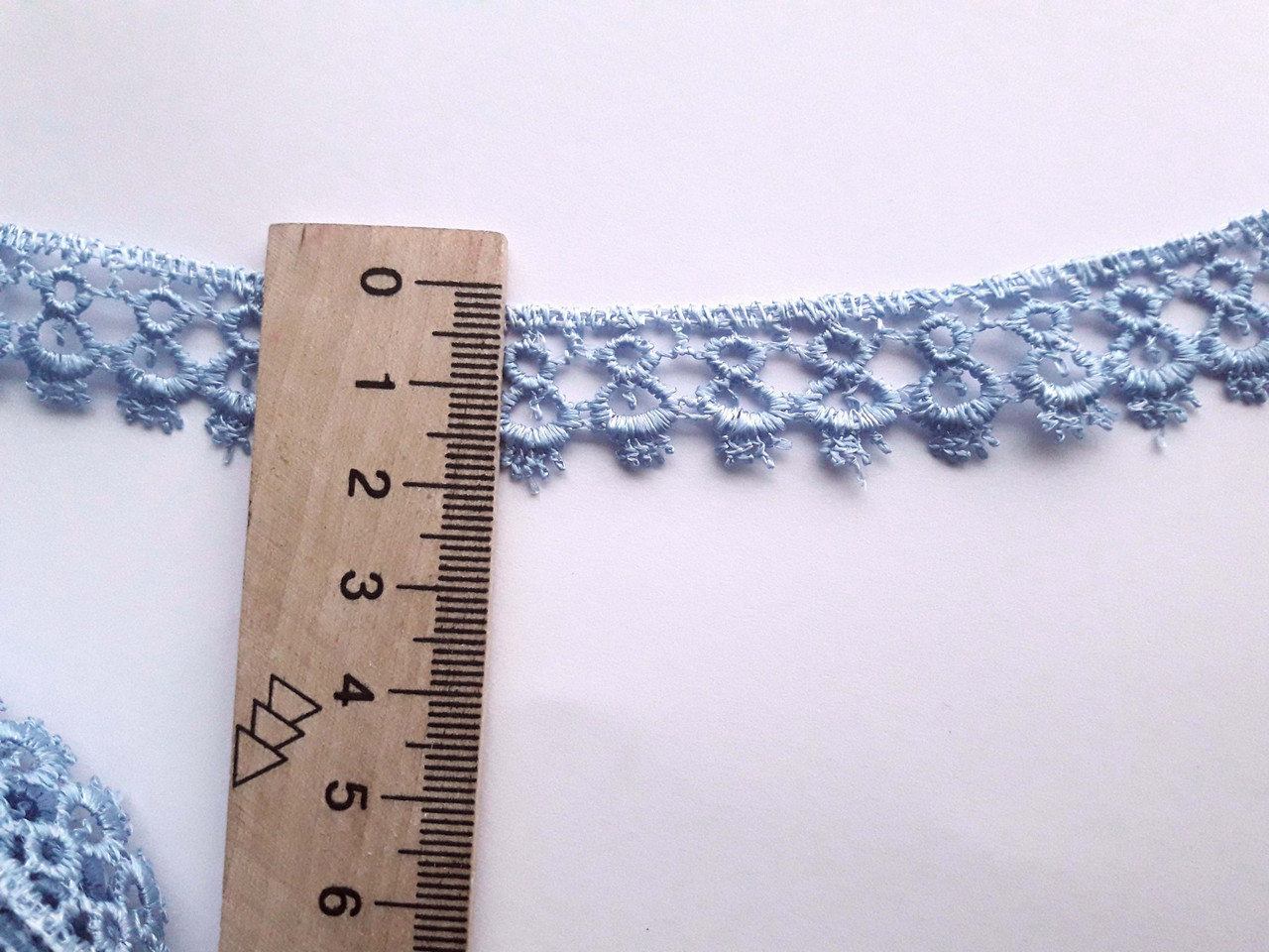 Мереживо мереживо макраме на метраж 18 мм. Голубе. Ціна за 1 метр.