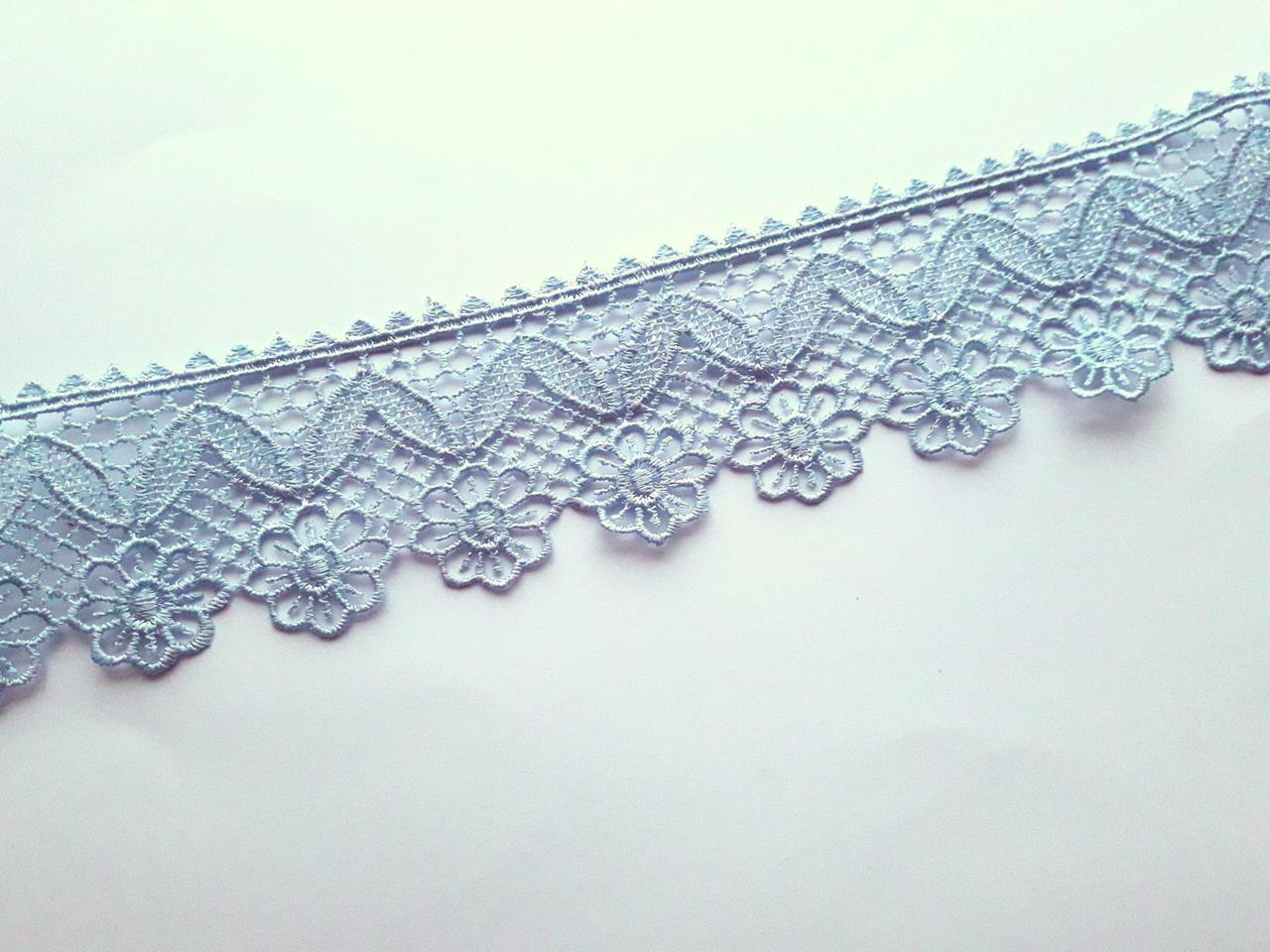 Мереживо мереживо на захід макрамі 5 см. Блакитне. Ціна за 1 метр.