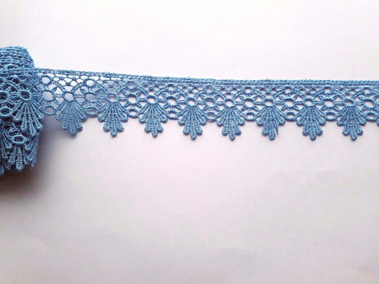 Мереживо мереживо на метраж макрамі 4 см. Блакитне. Ціна за 1 метр., фото 1