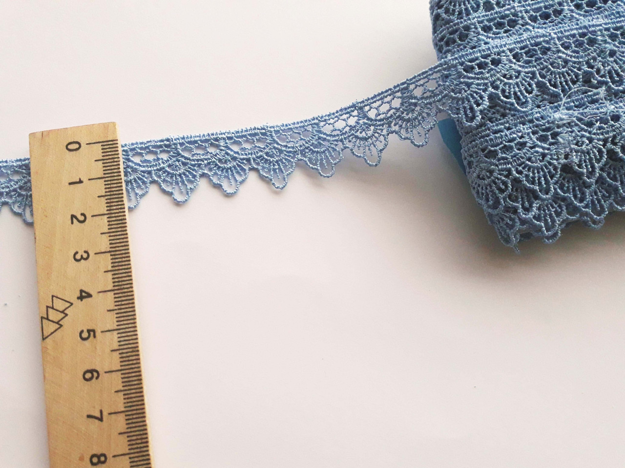 Мереживо мереживо макраме на метраж 2 см. Блакитне темне. Ціна за 1 метр.