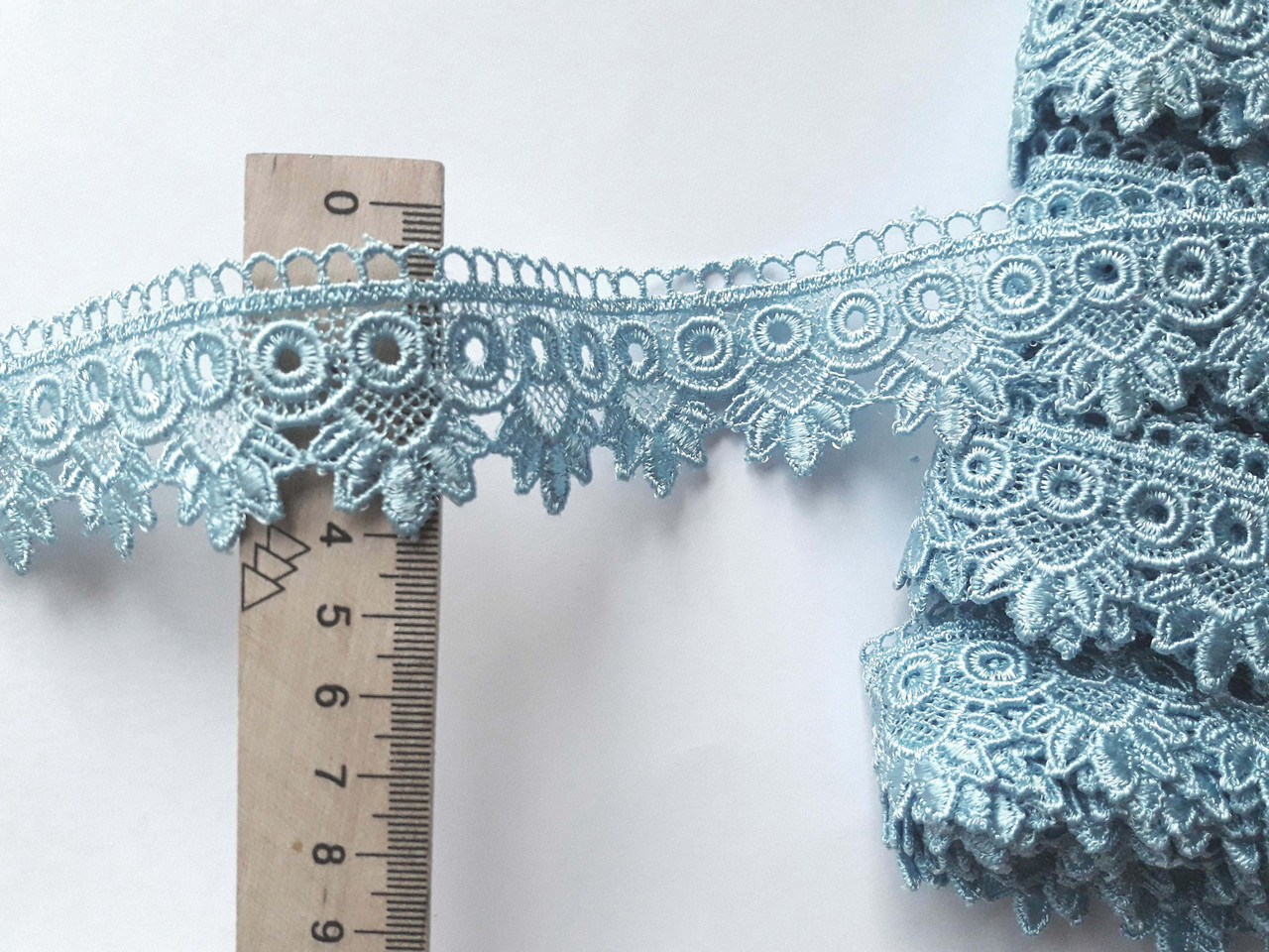 Мереживо мереживо макраме 35 мм. Голубе. Ціна за 1 метр.