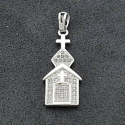 Кулон для ланцюжка до 3 мм 80129 розмір 33х12 мм фіаніт вага 1.9 г позолота Біле Золото