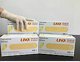 Рукавички латексні неопудрені UNEX розмір M 100 шт./уп., фото 4
