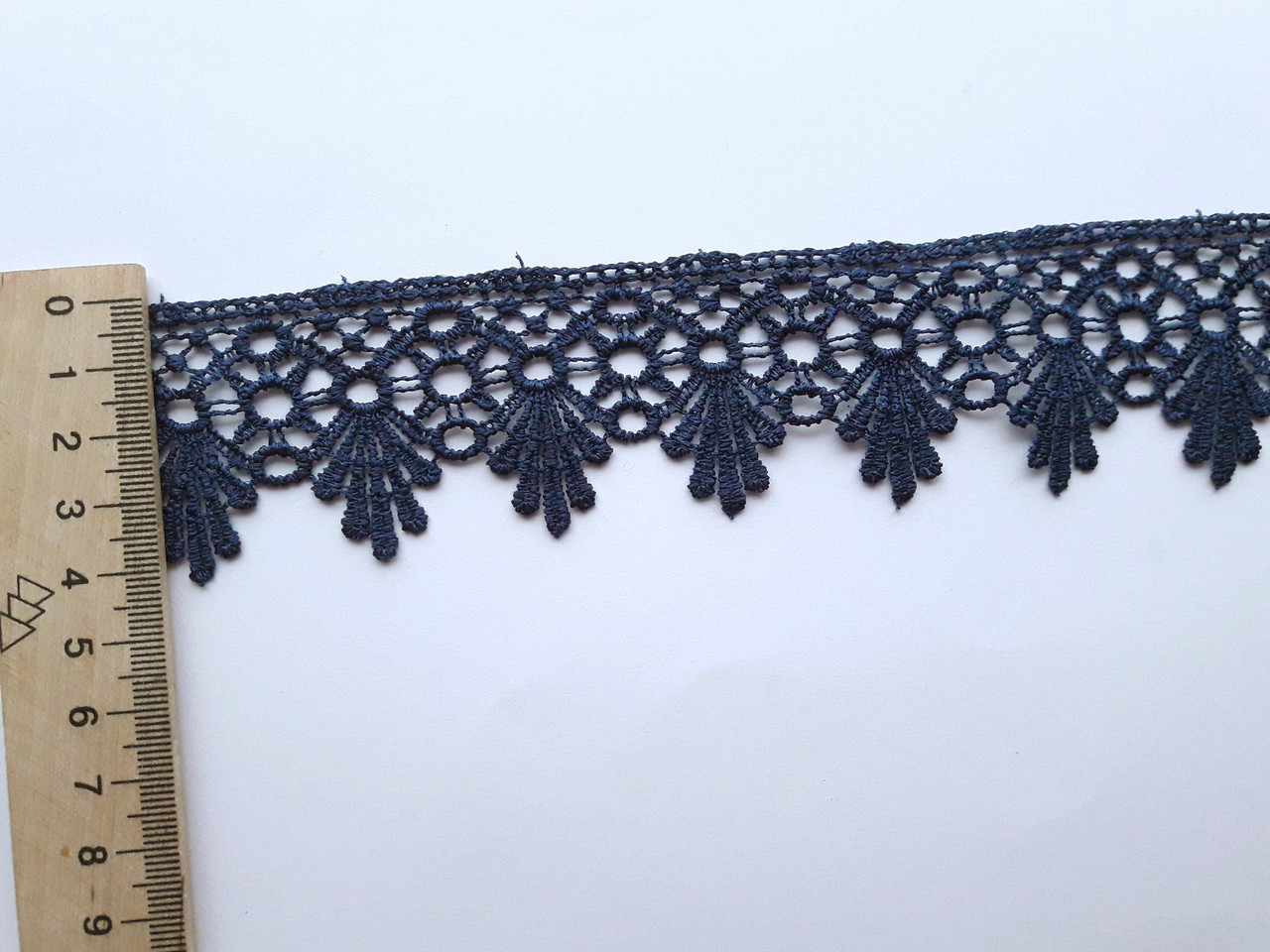 Мереживо макраме мереживо на метраж 4 см. Темно-синьо. Ціна за 1 метр.