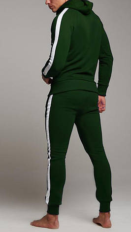 Костюм чоловічий спортивний зелене з білою смугою Point ONE, фото 2
