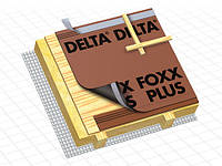 Водонепроницаемая подкровельная пленка Delta Foxx Plus с самоклеящимися краями для гидроизоляции кровель