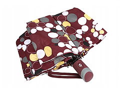 Парасолька складна, автомат, 10 спиць, коричневий, круги, XI-026