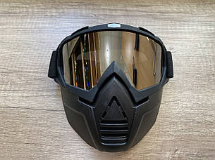 Окуляри для гірських лиж і сноуборду на все обличчя (МГ-1019-3) Дзеркальна лінза