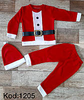 Новогодние детские костюмы Деда Мороза 6-9 месяцев