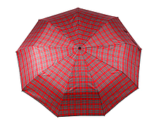 Парасолька складна, автомат, 9 спиць, червоний в клітку, XI-028