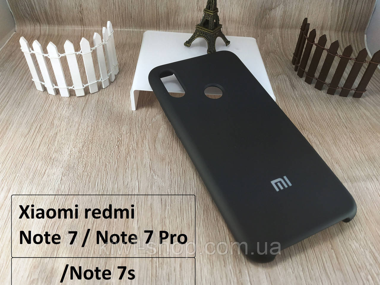Оригінальний силіконовий чохол для Xiaomi redmi Note 7 / Note 7 Pro / note 7s — чорний