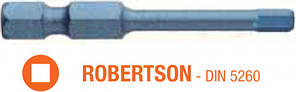 Насадка викрутки ударна TORSION ROBERTSON R1/R2 /R3 x 50 мм BLUE SHOCK USH, уп.5 шт.